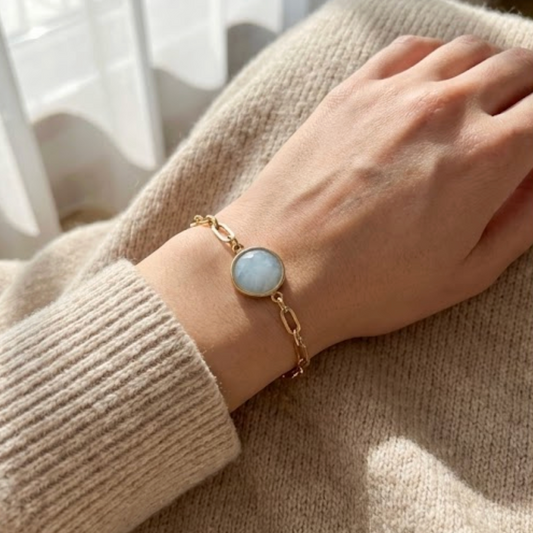 Cora - Steady Courage Aquamarine Bracelet